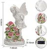 Dekorativa föremål Figurer Garden Angel Outdoor Decor Solar Drivs Harts Sculpture For Patio Lawn Yard Porch Ornament Housewarming Gift 230817