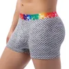 Onderbroek mannen heren boksers heren regenbooggordel plaid bokser broek Europa en de Verenigde Staten grote zak geprinte ondergoed stammen