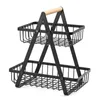 Lebensmittelspeicherorganisation Sets 2tier Metal Obstkorb tragbare Küchenarbeitsplatte Regal Rack für Obst Gemüse Haushalt Kosmetische Toilettenartikel 230817