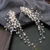 Coix de cheveux Bridal Crystal Pearl Fleur de fleur de tête Floral Style Barrette Bride Bijoux Bridesmaid Bride Mariage Bandons Accessoires