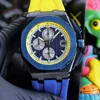 Audemap Watch APムーブメントクリーンファクトリークォーツメンズマン42mmビジネス腕時計ステンレススチールケースデザイナーウォッチビジネスリストバンドモントレデフクル