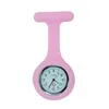 Montres de poche Fashion Silicone Watch Brooch Tunic Nursing Nurses Pendant Clip Quartz Decor Accessoire