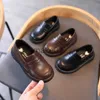 Sneakers Kids Loafers Slipon Pu Leather Shallow Black Brown Boys Girls Flat Shoes 2136 Toddler Fashion Leisure Children Casual Shoe J230818