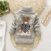 Pullover 2021 Baby Girl Boy Sweters Autumn Zima Dzieci Kreskówka Zamknięcie dzianina Pullower Turtleck Warm Oreshwear Kid Casual Clothing x0818