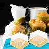 Bakeware Tools 50 Pcs Mooncake Packing Square Cupcake Pans Dessert Baby Go Food Containers Lids