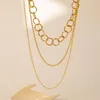 Choker Creative Retro Three Layer Chain Necklace For Women Simple Temperament Ladies Multi Jewelry Wholesale Direct Sele