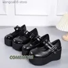 Dress Shoes Brand New Female Lolita Cute Mary Janes Pumps Platform Wedges High Heels Women's Retro Style Round Head Gothic Punk Shoes Woman T230818