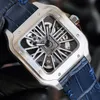 Business Watch Fashion Para Watches Mens Skeleton 39,8 mm Importowane zegarki kwarcowe Wodoodporna konstrukcja Lass odpowiednia do randek i prezentów roli z pudełkiem dla mężczyzn