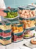 Bottles Jars Kitchen Storage Food organizer Container PET Seal Stable Cans For Fridge Highcapacity Fresh Eggs Vegetable Fruit Box 230817