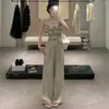 Dwuczęściowe spodnie dla kobiet seksowne dziewczyny Zestawy odzieży moda warstwy marszczyków rurki tope