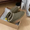 オーストラリアのプラットフォームスリッパデザイナーTasman Tazz Slippers Fur Slides Ultra Mini Boot Chestnut Real Leather Australia Snow Boot Winter Luxury Booties