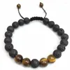 Strand Charme Múltiplo Chakra Bracelets Homens Mulheres Lava Balance Balance de Reiki Rosário Rosário Vulcânica Pulseira de Yoga de Pedra Vulcânica