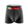 Onderbroek mannen heren boksers heren regenbooggordel plaid bokser broek Europa en de Verenigde Staten grote zak geprinte ondergoed stammen