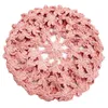 BERETS BOMHCS HOLLOW CROCHET SMOLL FLOWER LACE BERET BEANIE HEADGEAR WOMEN HAT CAP