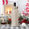 Bolsas de presente de vinho de Natal Bolsas de garrafa de vinhos de cordão com corda para festas de férias de presente de natal