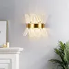 Lampy ścienne nowoczesne krystaliczne szklane szklane złote sconce pałszowe lampa do montażu do sypialni salonu