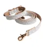 Designer-Hundehalsbänder und Leinen-Set, klassisch bedrucktes Halsband aus PU-Leder, weiches, langlebiges Katzenhalsband für kleine, mittelgroße und große Hunde PS1974