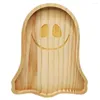 Plates Halloween Wooden Plate Versatile Party Serving Tray Pumpkin Ghost Wood For Cheese Bread Charcuterie