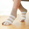 Women Socks 5 Par Toe Short Girl Rands Cotton Bright Color Young Casual Fashion Soft Elastic Finger Four Seasons