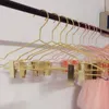 Hangers 5/10pcs Nordic Metal Coat Hanger Pants Organizer Clothes Trouser With Clips Wardrobe Storage Non Slip Drying Rack