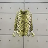 Women's Blouses Money Leopard Positioning Print Fashion Woman Blouse 2023 Chic Vintage Y2k Lapel Long Sleeve Peplum Slim Fit Shirts &