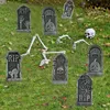 Other Event Party Supplies 3/6pcs Foam Skeleton Tomb Decoration for Patio Grave Bat Party Accessories Horror House Props Rip Tombstone 230817