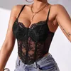 Waist Tummy Shaper Sexy Lace Steel Ring Corset Mujer Fashion 2023 Women Crop Cami Tops Sleeveless Spaghetti Strap Solid Color Camisole 2308017