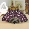 Party Favor Chinois Danse Classique Ventilateur Pliant Élégant Colorf Brodé Fleur Paon Motif Paillettes Femelle En Plastique De Poche Ventilateur C284