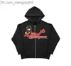 Sweats à capuche pour hommes New American Flame Broderie Zipper Hoodie Sweat Femme Vintage Loose Fit Casual Street Style Col Rond Top Z230819