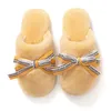 Bowknot inverno para chinelos de pele mais baratos mulheres amarelo rosa branco neve slides casa interior moda ao ar livre meninas senhoras chinelo peludo60 ry oo1