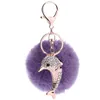 Keychains Lanyards Fashion Fur Eloy Rhinestone Cute Dolphin Car Keychain Creative Keyring Bag Pendant Accessories Drop Delivery DHG65