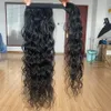 Koronkowe peruki owijają się wokół ogona ludzkie włosy Brazylijska magiczna pasta ogon naturalny fala Remy Hairpieces for Women Remy Hair 230817