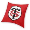 Kuddefodral Stade Toulousain Square Case Polyester Linen Velvet Printed Decor Case SOFA CUSHION COVER HKD230817