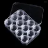 Bouteilles de rangement 12 boîtes de bouteille vide en plastique pour boîtier en pot nail art hineston e0bd