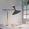 Lampada a parete Modern Lampade a led grigio bianco nero decorazioni per la casa camera da letto nord -lato comodino studiare sala braccio lungo fonce regolabile