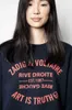 Zadig Voltaire 디자이너 Hoodie ZV 풀오버 클래식 편지 인쇄 라운드 넥 여자 면화 여성의 귀중한 블루 스웨터