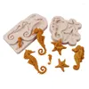 Baking Moulds Sea Animal Silicone Mold Seahorse Star Shell Fudge DIY Chocolate Cake Decor Accessories Epoxy Resin