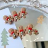 Décorations de Noël 10pcs Gingerbread Man Charms Kawaii Résine Pendentif pour le bracelet Bracelet Keychain Diy