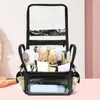 PVC Clear Makeup Brush Case Stand-Up Makeup Cup Makeup Brush Holder Travel Professional Cosmetic Bag Artist Stailing Bag With Justerbar