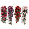 Fiori decorativi ghirlande fiore artificiale rattan pianta finta decorazione di vite muro appeso rose accessori per matrimoni per la casa ghirlanda fiore finto hkd230818