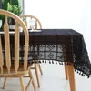 Table Cloth Rustic Crochet Cotton Thread Openwork Tassel Tablecloth Coffee Round Several Piano Cover