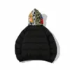 A Bathing Ape Autunno e inverno Cappello mimetico con inchiostro da uomo Colore abbinato Giacca in cotone ispessito Bathing Ape con cappuccio