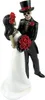 Dekorativa föremål Figurer Handpanted Day of the Dead Dancing Skeleton Par Halloween Gothic Lovers Romantic Bride Groom Figur Wedding Statuette 230817