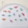 Nagelkonstdekorationer 3D Flower Petal Scale Charms söta harts pärlor diamanttillbehör avtagbar bolllegering Cherry Christmus Decorati 230816