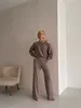 Womens Two Piece Pants One Shoulder Sexy Knit Set Casual 2 Tracksuit Women Sticked Suit and Top Matching Set för 230817