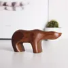 Decorative Figurines Wooden Crafts Animal Polar Bear Statue Sculpture For Home Room Desk Ornaments Gifts People
