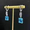 Stud Earrings Spring Qiaoer 925 Sterling Silver 10 11MM Emerald Paraiba Tourmaline Gemstone Drop Dangle Fine Jewelry For Women