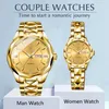 Montre-bracelets Top Couple de luxe Regardez en acier inoxydable 30m horloge imperméable mâle mâle Sports Mens Watch Women Quartz Casual Wrist
