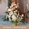 Dekoratif Çiçekler Şampanya Dahlia Gül Yeşil Bitkiler Çiçek Sıralı Koşucu Düzenlemesi Düğün Zemin Dekor Dekor Düz Kat Çiçek Parti Pervane
