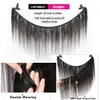 Wefts Straight Human Hair Bundles with Lace Frontal Closure Brazilian Hair Weave 3 Bundles with Closure for Black Women Non Remy Hair